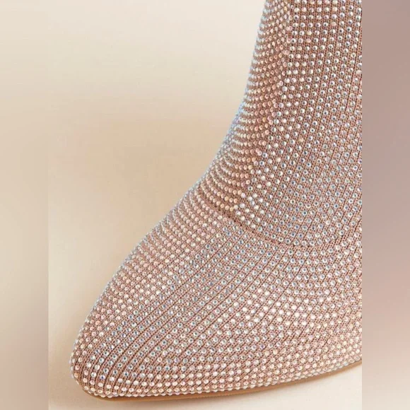 🆕 Torrid - Tan Rhinestone Ankle Boots - Picture 7 of 8